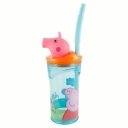  Kubek ze słomką Świnka Peppa 3D 360ml - Stor