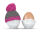Ocieplacz czapka na jajko szara-magenta T015503