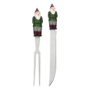 Christmas sztućce do mięs nóż i widelec krasnal